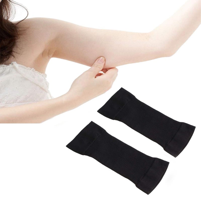 Zittop 1 Pairs Slimming Arm Sleeves Arm Elastic Compression Arm Shapers Sport Arm Shapers for Women (Black) - Image 1